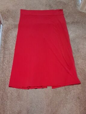 Women’s Red Maxi Skirt with Clean Waistband